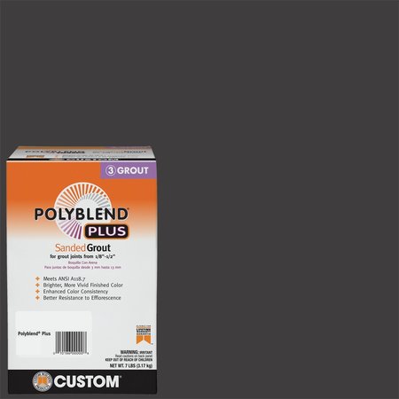 CUSTOM BUILDING PRODUCTS Polyblend Plus Indoor and Outdoor Charcoal Sanded Grout 7 lb PBPG607-4